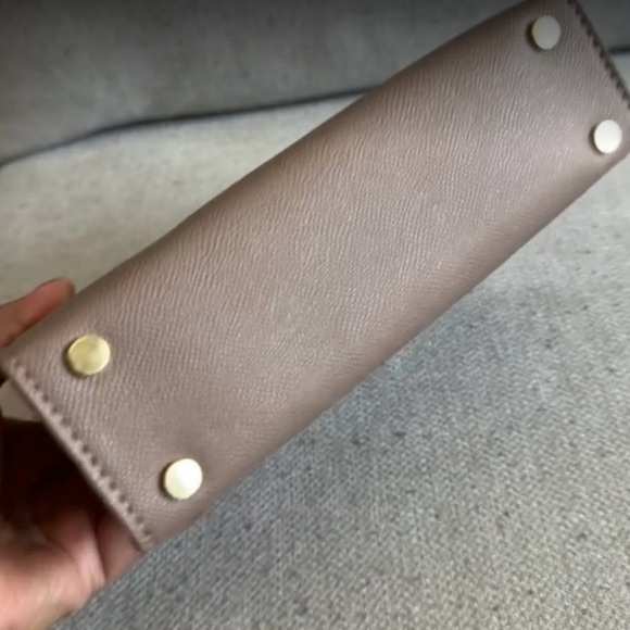 Mini Luxury look top handle taupe beige small K style crossbody bag celebrity… - Picture 2 of 6